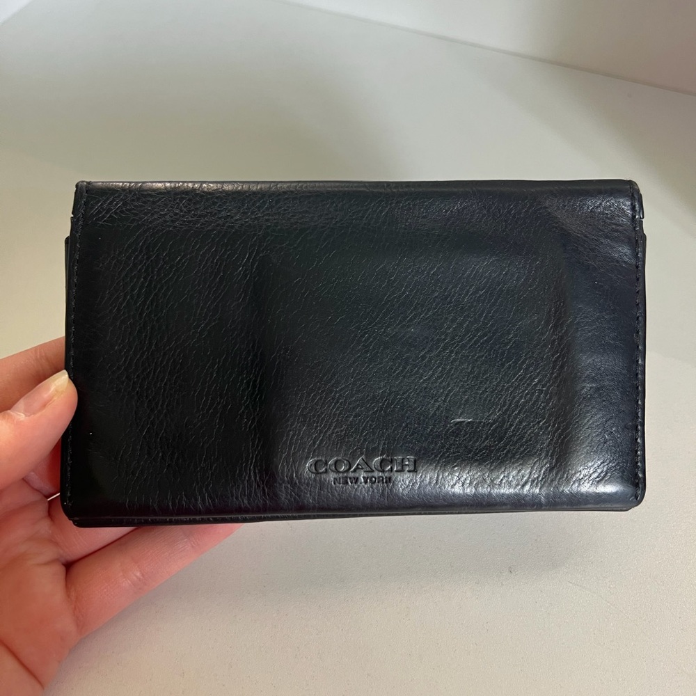 Coach Black Smooth Leather Long Continental Wallet